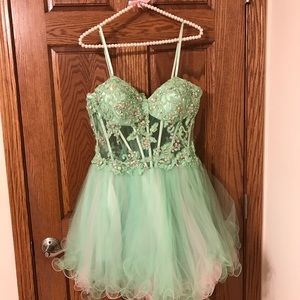 Mint Green Mini Prom Dress